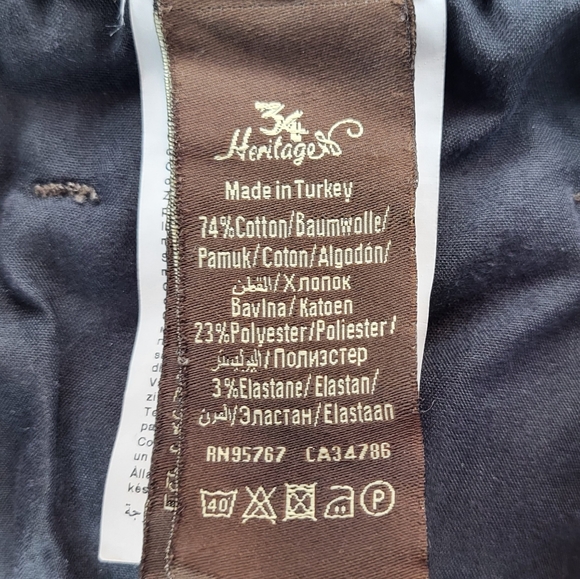 34 Heritage Courage Straight Leg Mid Rise Denim Jeans in Fudge Twill size 40/34 - Picture 7 of 9